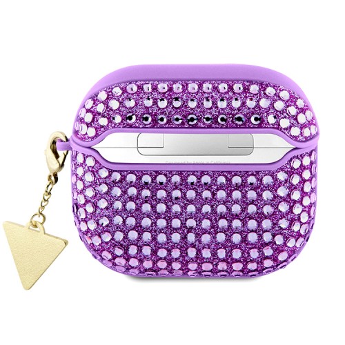 Чехол Guess Diamond Rhinestone with Triangle charm для Airpods 3 (2021), фиолетовый