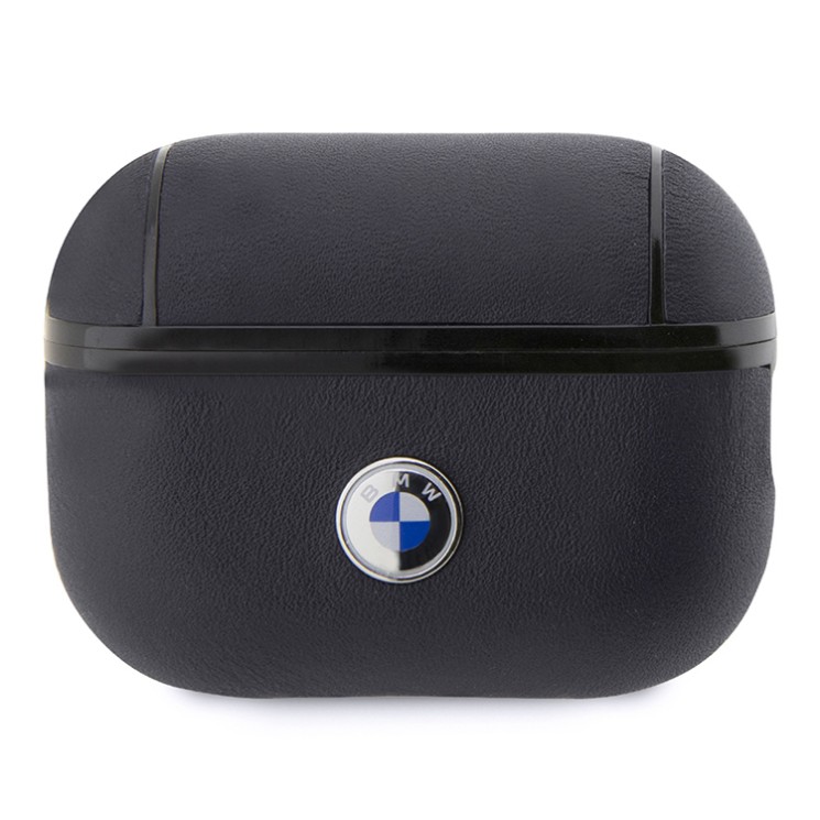 BMW для Airpods Pro 2 чехол Signature leather with metal logo Navy