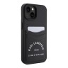 Karl Lagerfeld для iPhone 15 чехол Cardslot PU Saffiano RSG 3D rubber logo Hard Black