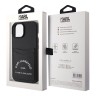 Karl Lagerfeld для iPhone 15 чехол Cardslot PU Saffiano RSG 3D rubber logo Hard Black