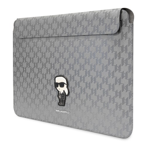 Karl Lagerfeld для ноутбуков 13"/14" чехол Saffiano Sleeve Monogram NFT Karl Ikonik Silver