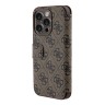 Guess для iPhone 15 Pro Max чехол PU 4G Big metal logo Booktype Brown