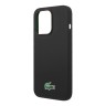 Lacoste для iPhone 15 Pro Max чехол Liquid silicone Croc Logo Hard Black (MagSafe)