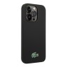Lacoste для iPhone 15 Pro Max чехол Liquid silicone Croc Logo Hard Black (MagSafe)