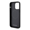 Mercedes для iPhone 14 Pro Max чехол Leather Plain Smooth with Ring Hard Black (MagSafe)