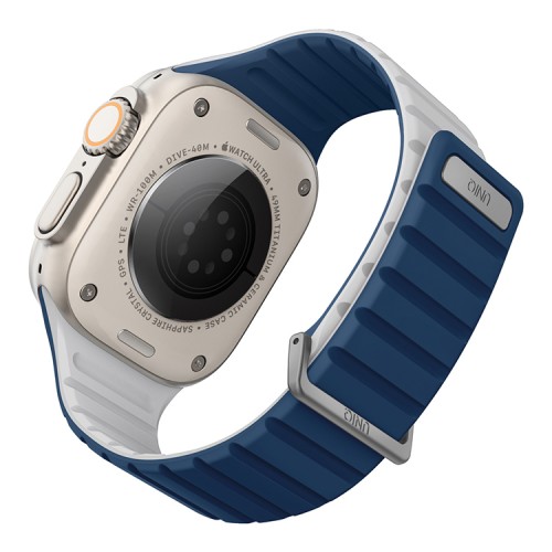 Uniq для Apple Watch 49-46-45-44 mm ремешок Revix EVO reversible Magnetic Royal Blue/Chalk