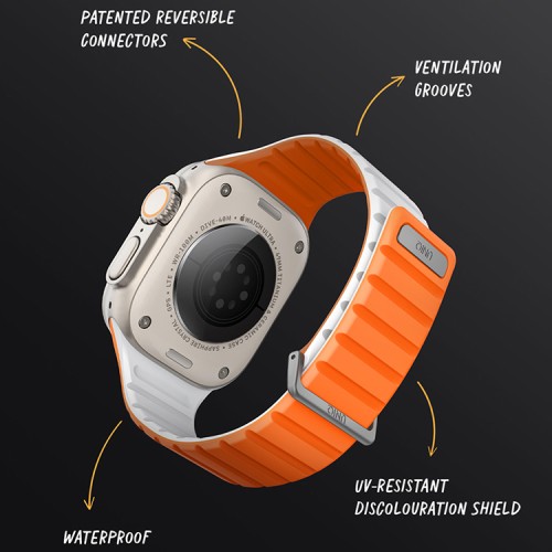 Uniq для Apple Watch 49-46-45-44 mm ремешок Revix EVO reversible Magnetic Royal Blue/Chalk