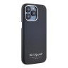 Karl Lagerfeld для iPhone 15 Pro Max чехол PU Full Wrapped Grained leather & Metal Camera Hard Black