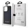 Karl Lagerfeld для iPhone 15 Pro Max чехол PU Full Wrapped Grained leather & Metal Camera Hard Black