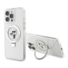 Karl Lagerfeld для iPhone 16 Pro чехол PC/TPU + Ring stand NFT Karl & Choupette Hard Transparent (MagSafe)