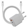 Energea СЗУ Bazic GoPort Velox Kit GaN35, USB-C+USB-A +кабель Weave USB-C to C 1.5m Vanilla