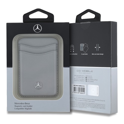 Mercedes магнитный бумажник Wallet MagSafe Cardslot Leather Grey