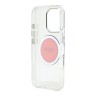 Guess для iPhone 16 Pro чехол PC/TPU Middle Colored Ring Metal Cam Hard Transp/Pink (MagSafe)