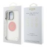Guess для iPhone 16 Pro чехол PC/TPU Middle Colored Ring Metal Cam Hard Transp/Pink (MagSafe)