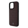 Mercedes для iPhone 16 Pro Max чехол Leather Waves Metal logo Hard Red