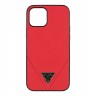 Чехол Guess Saffiano Triangle Metal logo Hard для iPhone 12 Pro Max, красный