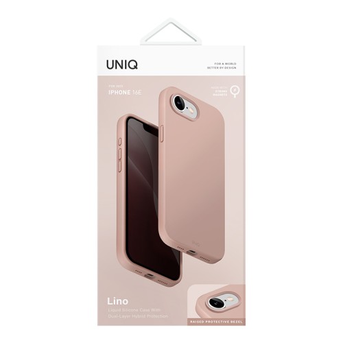 Uniq для iPhone 16e чехол LINO Pink (Magsafe)