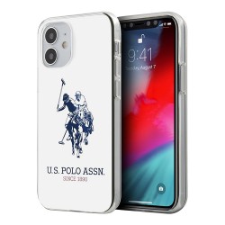 Чехол U.S. Polo Assn. Shiny Double horse Hard для iPhone 12 mini, белый