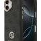 Guess для iPhone 17 чехол PU 4G Diamond metal logo Gold camera Hard Black (MagSafe)