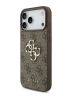 Guess для iPhone 17 Pro Max чехол PU 4G Big metal logo Hard + Pearl Hand Strap Brown