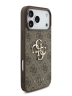 Guess для iPhone 17 Pro Max чехол PU 4G Big metal logo Hard + Pearl Hand Strap Brown