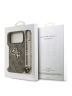 Guess для iPhone 17 Pro Max чехол PU 4G Big metal logo Hard + Pearl Hand Strap Brown