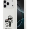 Karl Lagerfeld для iPhone 17 Pro чехол Liquid Silicone Sketch Karl & Choupette Hard White (MagSafe)