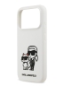 Karl Lagerfeld для iPhone 17 Pro чехол Liquid Silicone Sketch Karl & Choupette Hard White (MagSafe)