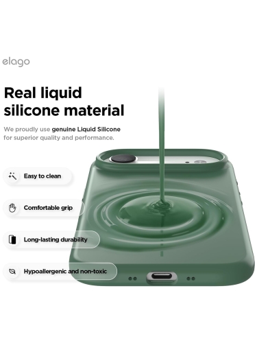 Elago для iPhone Air чехол Magnetic Silicone Alpine Green (MagSafe)