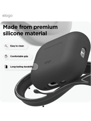 Elago для AirPods Pro 3 чехол Silicone Hang case Black