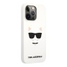 Чехол Karl Lagerfeld Liquid silicone Choupette Hard для iPhone 13 Pro Max, белый