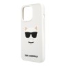 Чехол Karl Lagerfeld Liquid silicone Choupette Hard для iPhone 13 Pro Max, белый