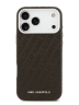 Karl Lagerfeld для iPhone 17 Pro чехол PU Full Wrapped Repeated logo Metal Cam Hard Brown (MagSafe)