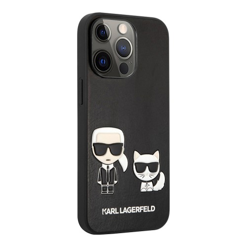 Чехол Lagerfeld PU Karl & Choupette Hard для iPhone 13 Pro, черный