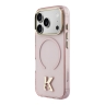 Karl Lagerfeld для iPhone 17 Pro чехол IML K HEAD Metal logo & Camera прозрачный/розовый (MagSafe)