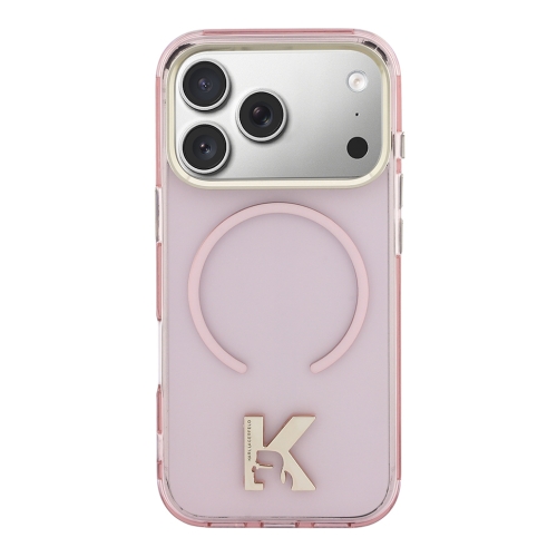 Karl Lagerfeld для iPhone 17 Pro чехол IML K HEAD Metal logo & Camera прозрачный/розовый (MagSafe)