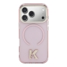 Karl Lagerfeld для iPhone 17 Pro чехол IML K HEAD Metal logo & Camera прозрачный/розовый (MagSafe)