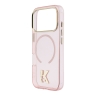 Karl Lagerfeld для iPhone 17 Pro чехол IML K HEAD Metal logo & Camera прозрачный/розовый (MagSafe)