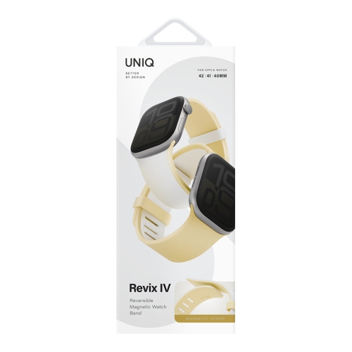 Uniq для Apple Watch 42/41/40 mm ремешок Revix IV reversible Magnetic White/Butter Yellow