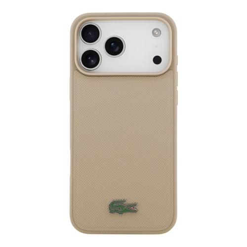 Lacoste для iPhone 17 Pro чехол PVC Lacquer Metal logo Hard Taupe (MagSafe)