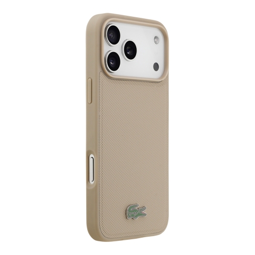 Lacoste для iPhone 17 Pro чехол PVC Lacquer Metal logo Hard Taupe (MagSafe)