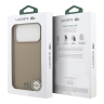 Lacoste для iPhone 17 Pro чехол PVC Lacquer Metal logo Hard Taupe (MagSafe)