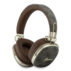 Guess наушники беспроводные накладные Bluetooth HP ENC Flat PU 4G with Script Metal Logo Brown