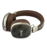 Guess наушники беспроводные накладные Bluetooth HP ENC Flat PU 4G with Script Metal Logo Brown