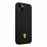 Чехол Ferrari Liquid Silicone with metal logo Hard для iPhone 14 Plus, черный