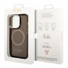 Чехол Guess Metal outline Hard Translucent для iPhone 14 Pro Max, черный/золотой (MagSafe)