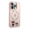 Чехол Lagerfeld Karl&Choupette Hard для iPhone 14 Pro, розовый (MagSafe)