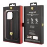 Кожаный чехол Ferrari Leather Embossed stripes Hard для iPhone 14 Pro, черный