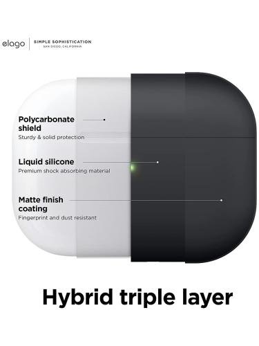 Чехол Elago Liquid case with Round strap для AirPods Pro 2, черный