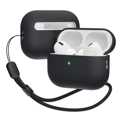 Чехол Elago Liquid case with Round strap для AirPods Pro 2, черный